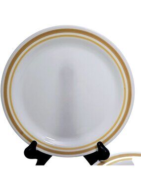 4 Corelle Almond Salad Plates 8" appetizer dessert dishes Corning golds retro